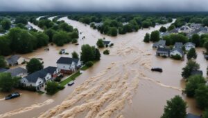 What factors cause flood damage?